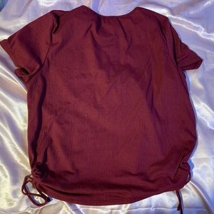 Burgundy good vibes shirt